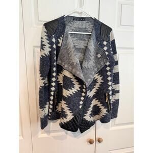 Garage Waterfall Tribal Open Front Cardigan Sweater – Size L